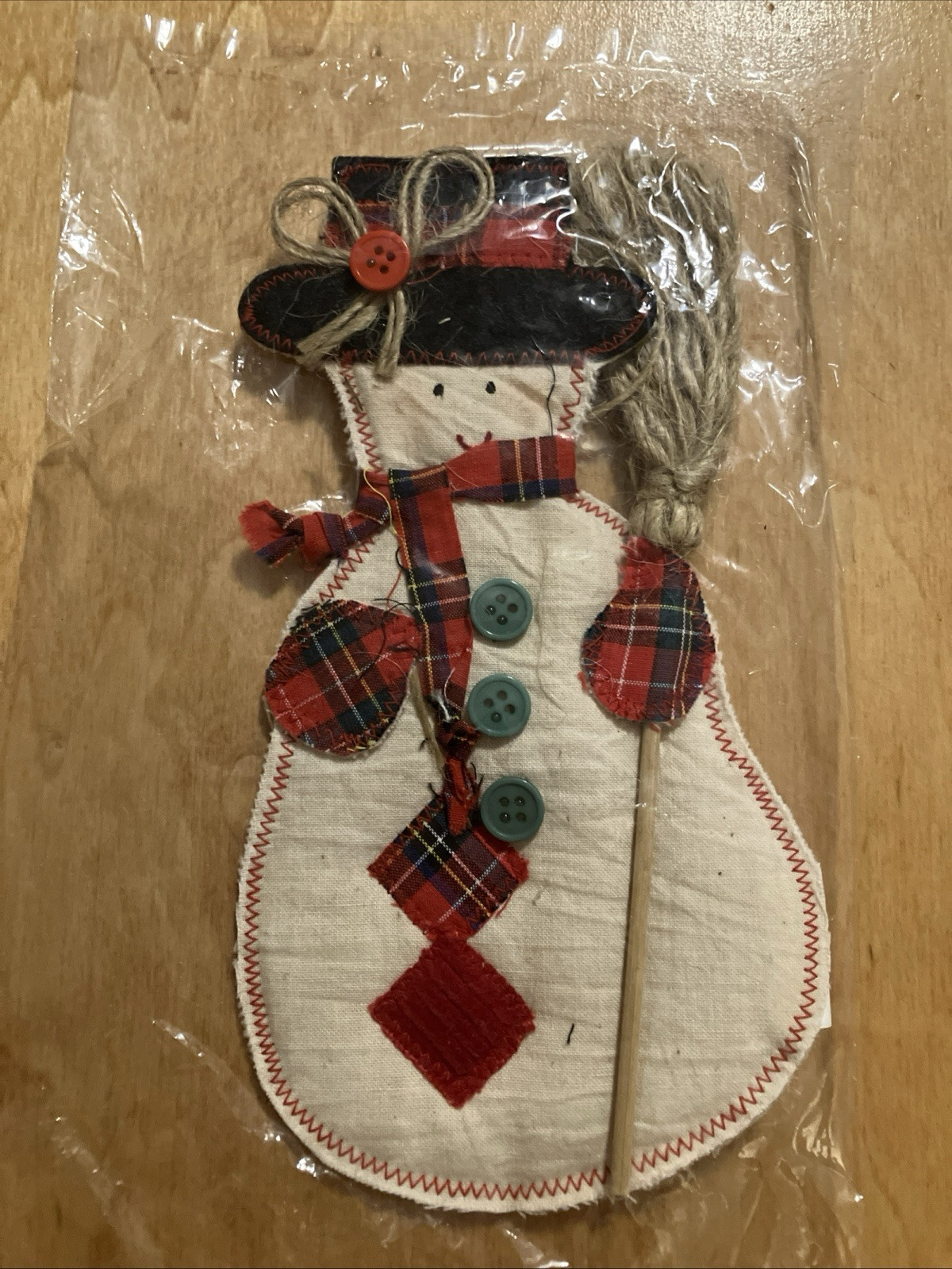 Fabric Snowman Christmas Decoration 8-inches