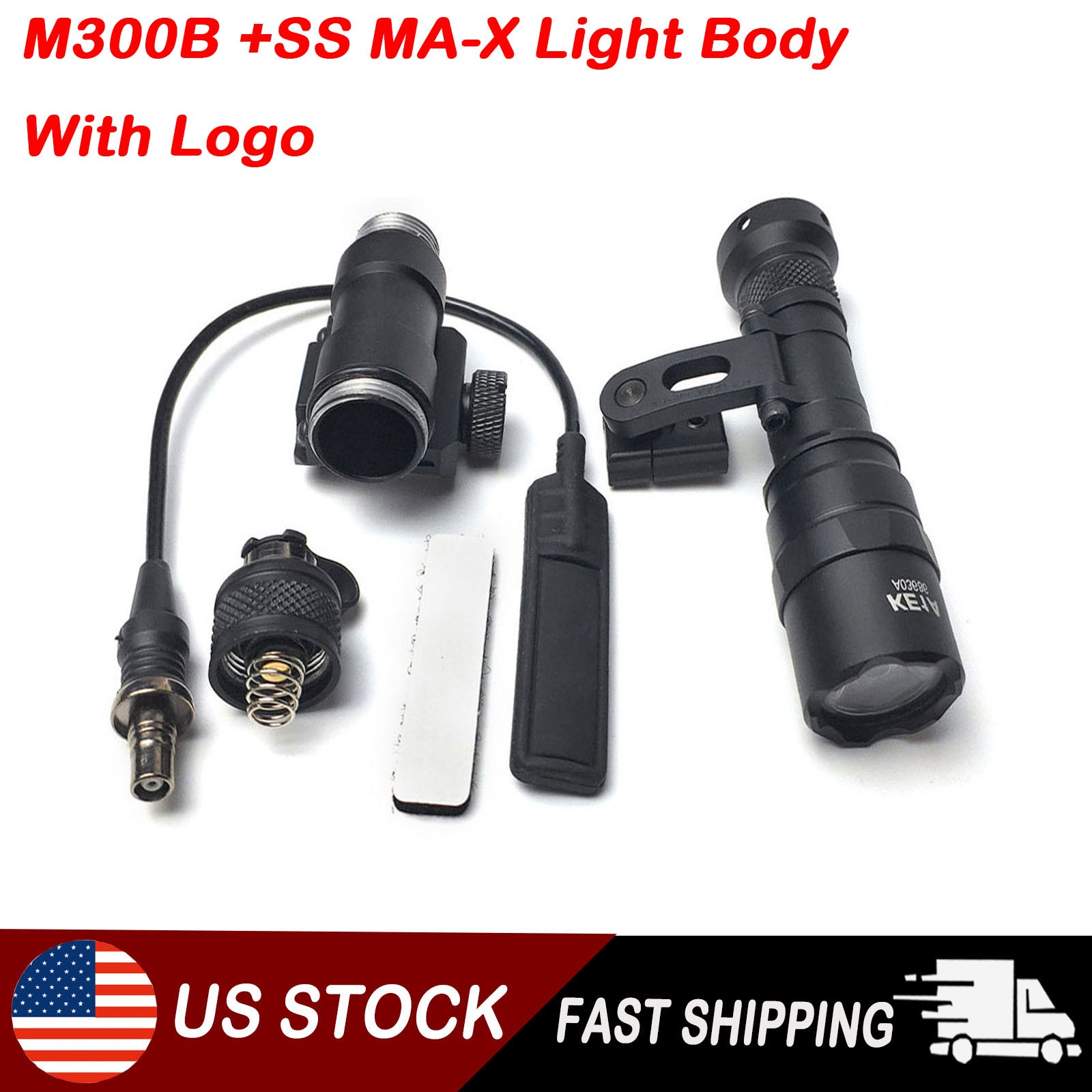 Tactical Mini M300B LED Flashlight Rifle with Switch +SS MA-X Helmet Light Mount