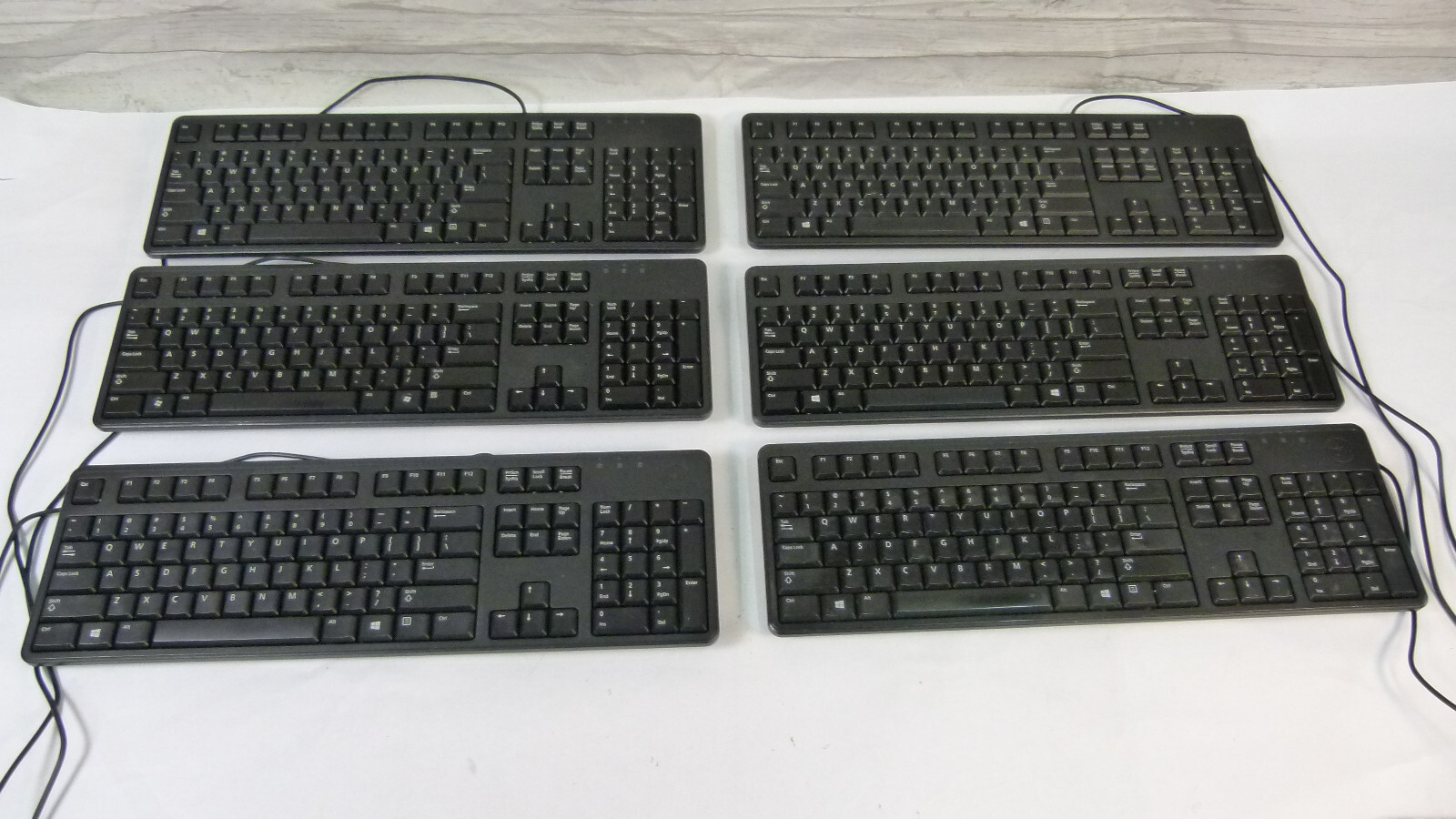 Lot of 6 - Dell KB212-B Wired USB Keyboard Black