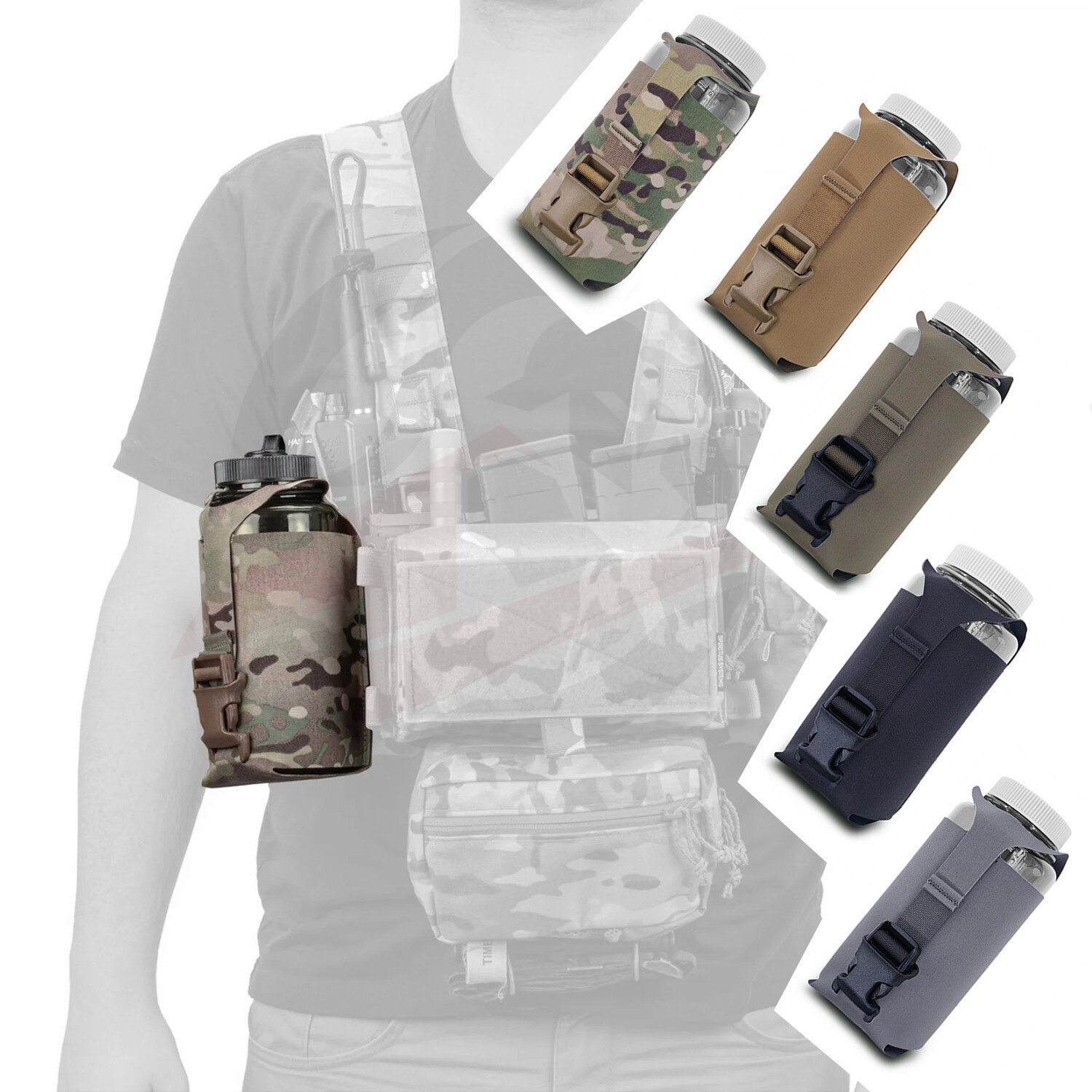 Tactical Water Bottle Pouch Kettle Bag 1L for Water Bottle