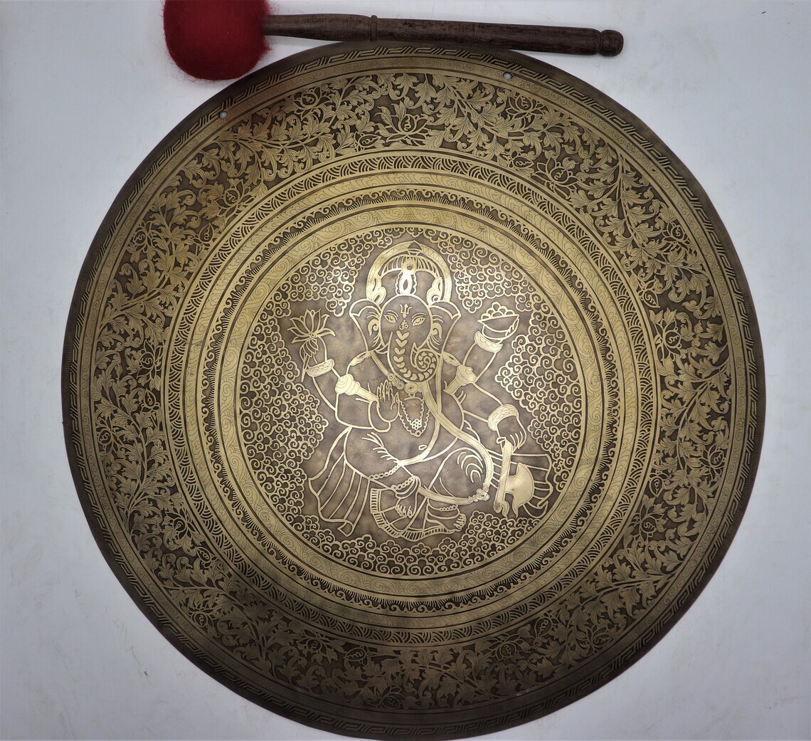 🌟 Ganesha Craft Handmade Tibetan Gong -Available in 7 Different Sizes 🌟