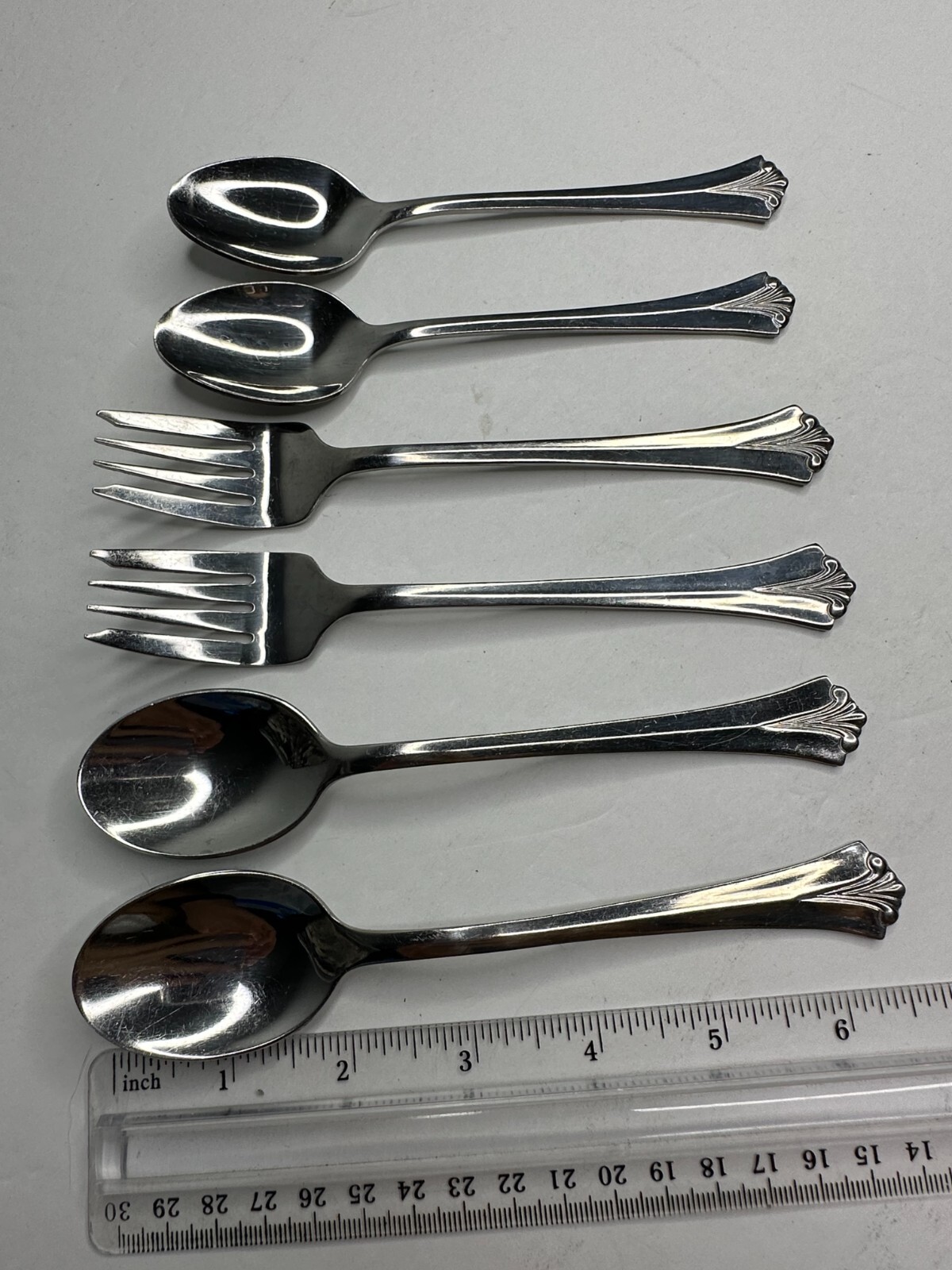 Pfaltzgraff Ashcroft Stainless Silverware Replacement 6 Pc Spoon Fork