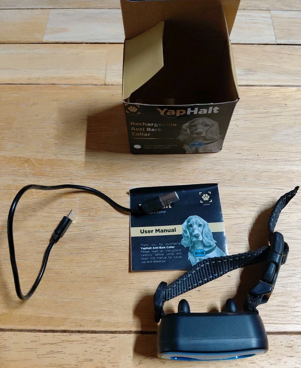 Carinx YapHalt Rechargeable Anti Bark Collar Easiy Sizeable Small To Med Dog