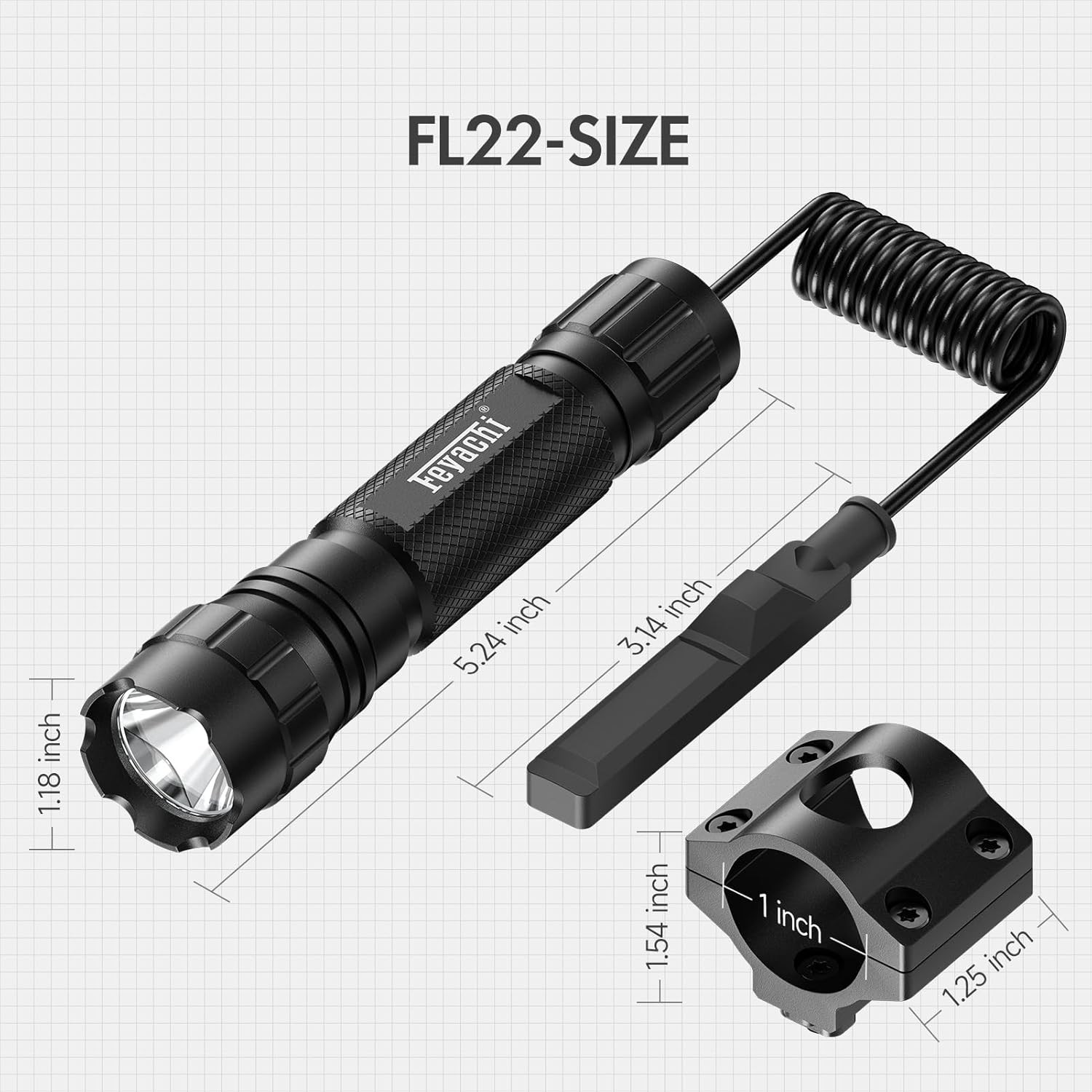 Tactical Flashlight 1200 Lumens LED Light M Lock Rail Mount Ar Flashlight