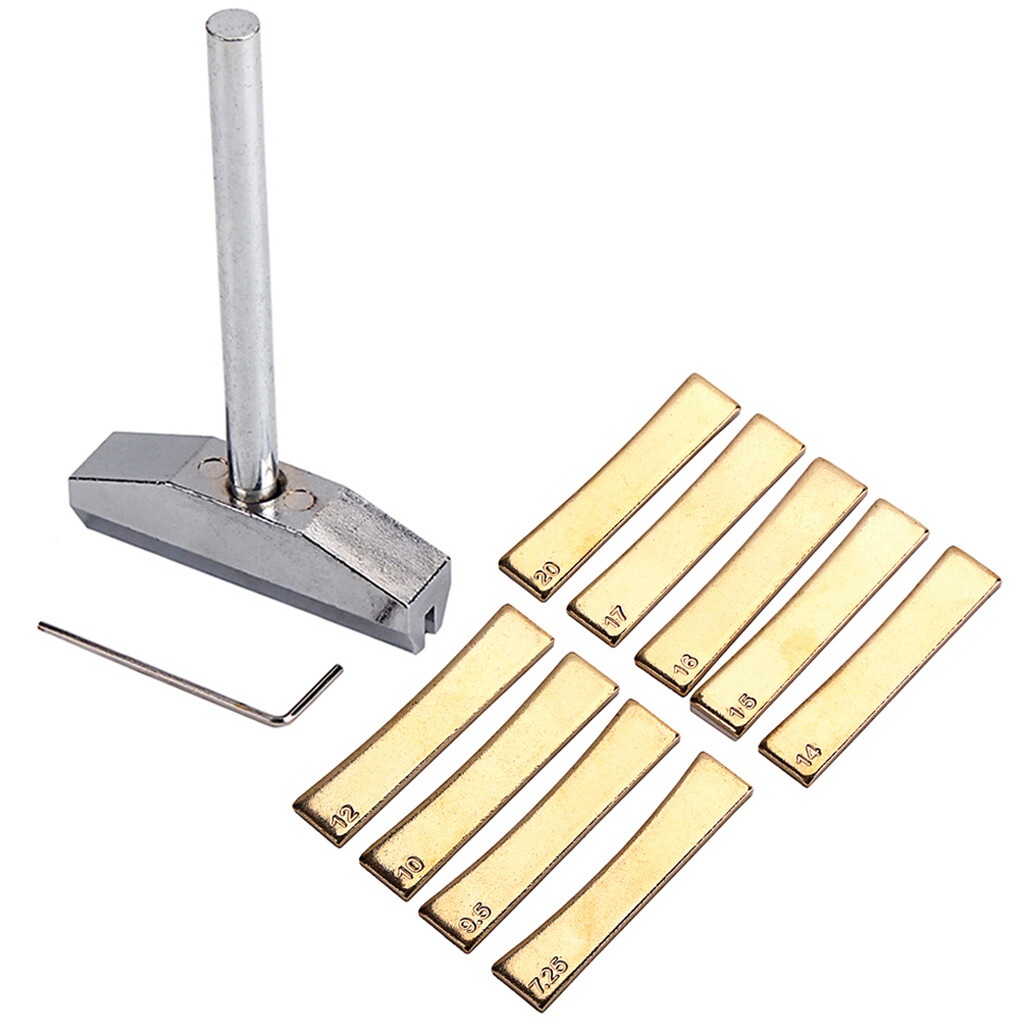 Chrome Guitar Radius Fretboard Press Caul with 9 Golden Inserts 1 Wrench USA