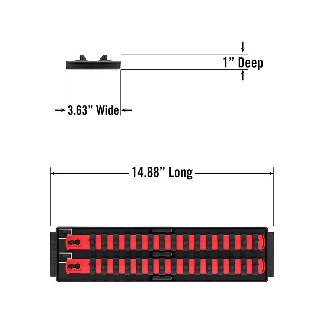 Ernst 8492 2 Rail Twist Lock Socket Boss 13", Red - 1/4"