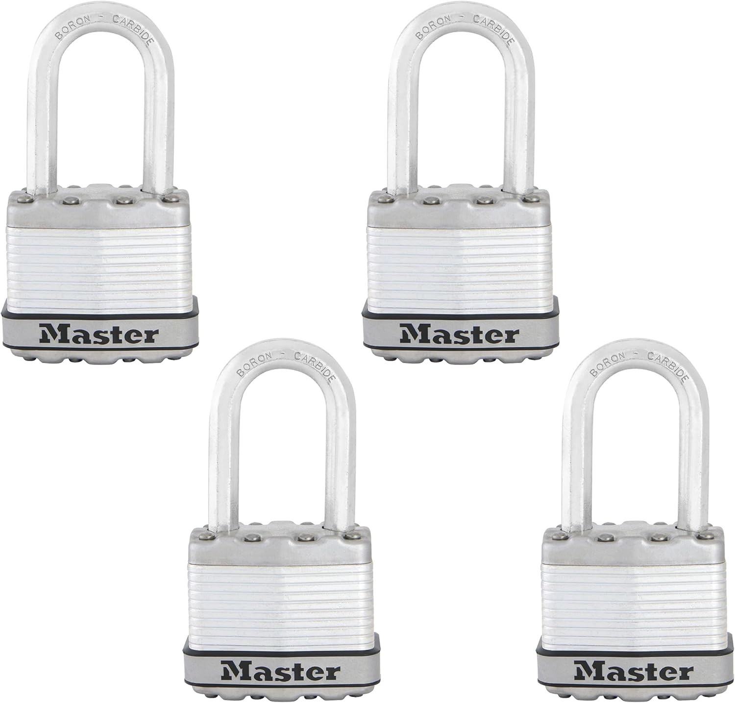 Master Lock Silver Magnum Outdoor Padlock with Key, Keyed Alike Gate Locks for O