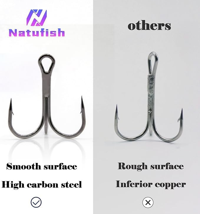 Fishing Treble Hooks & Split Rings Kit 210pcs Mixed Treble Hooks Size 2/4/6/8...