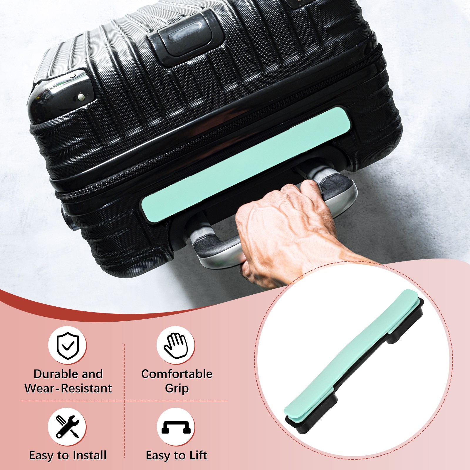 1PCS Luggage Replacement Handle for Suitcase - [Fruit Green-8.5IN]