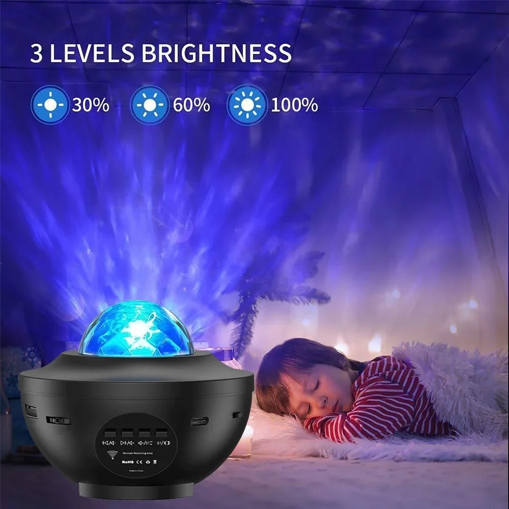 LED Galaxy Star Projector Night Light Bluetooth Speaker USB Kids Gift Lamp