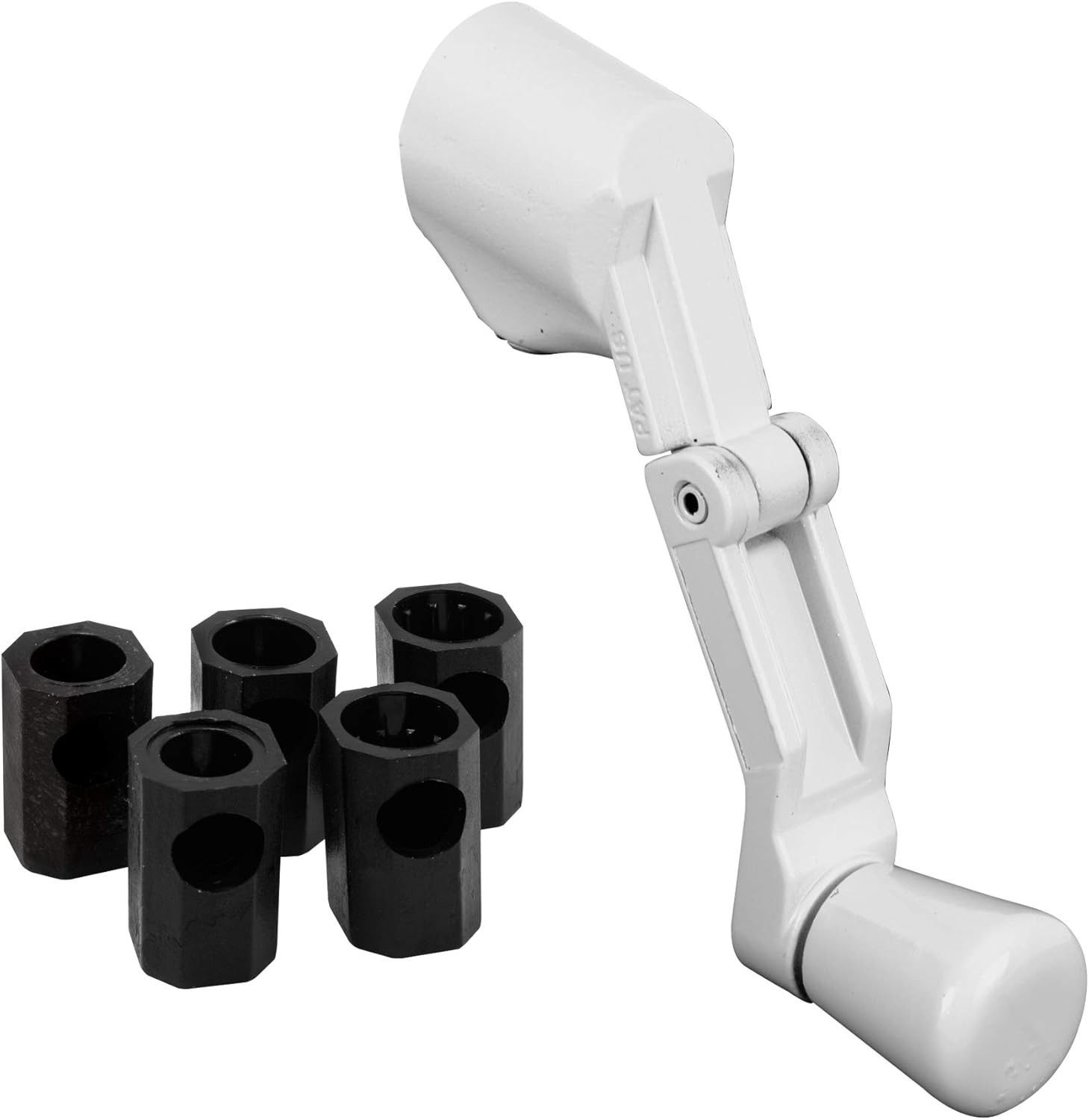 Space-Saving Diecast Folding Crank Handle for Casement Windows (White)