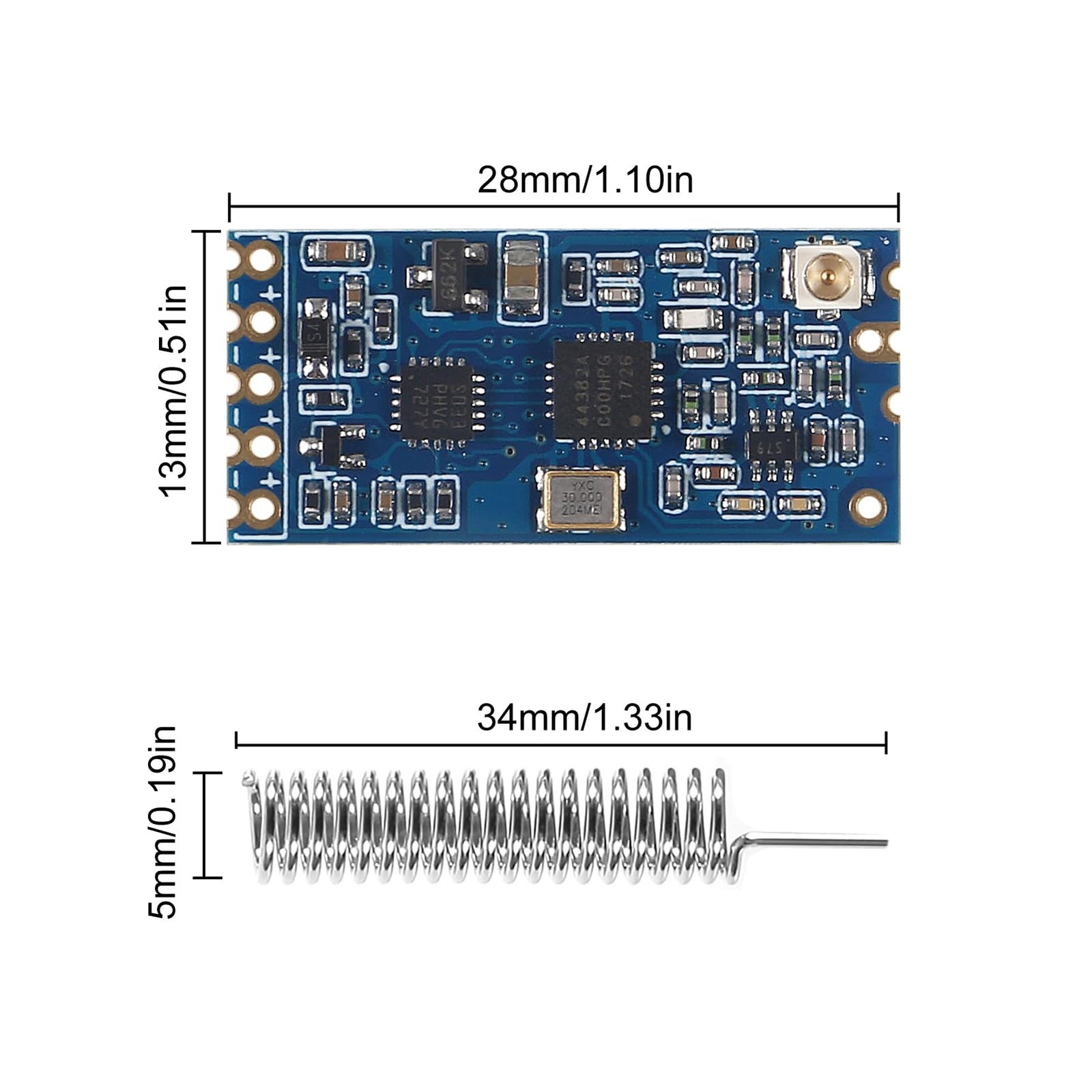 2pcs HC-12 433Mhz SI4463/SI4438 Wireless Serial Port Module 1000M Replace Blu