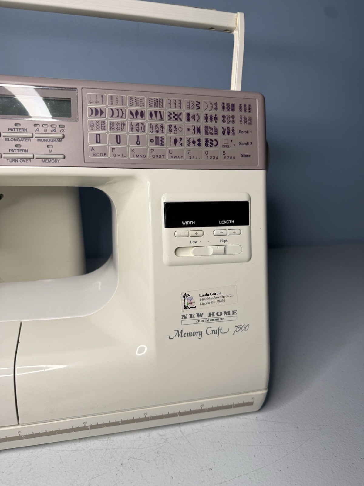 Janome New Home Memory Craft 7500 Sewing Machine Tested Working Nice Condition