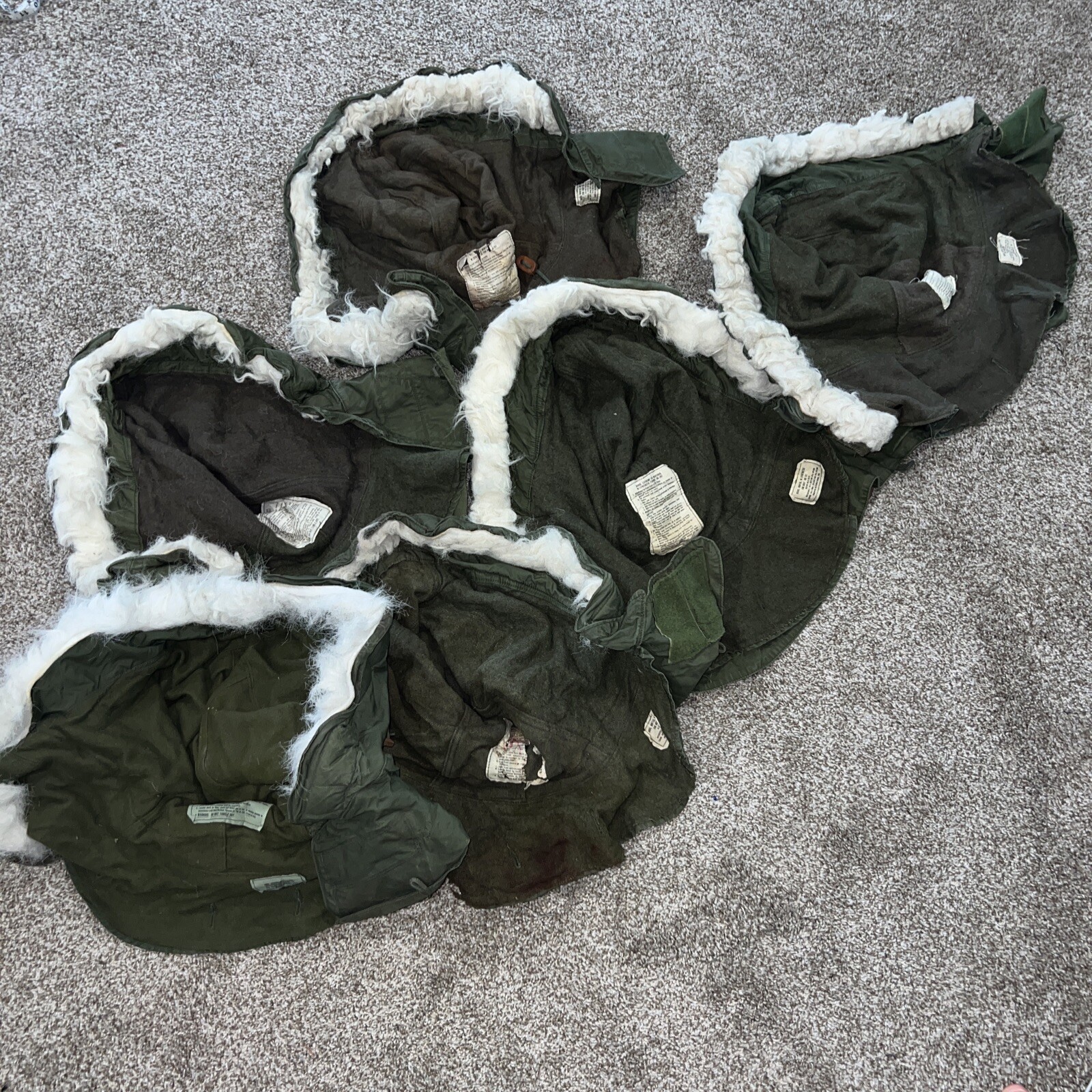 US Military M-51/ M65 Cold Weather Hood for Parka Vintage (Lot of 6)