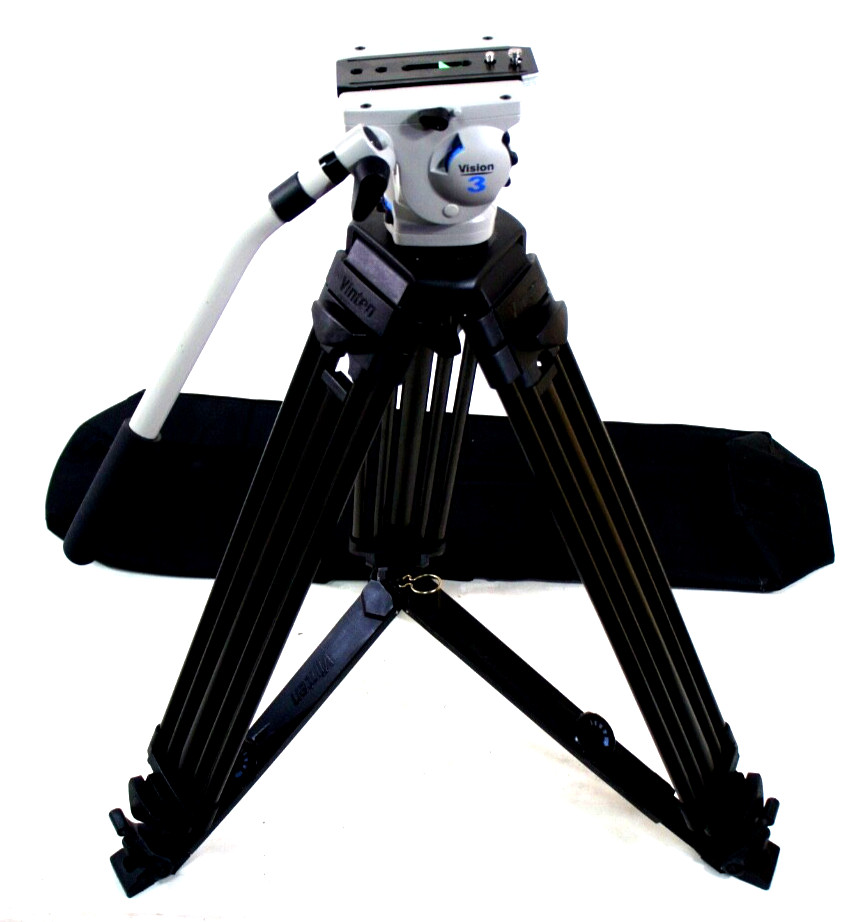 VINTEN VISION 3 CF 2D CARBON TRIPOD SYS PLT PANBAR TDKN BAG GRSPR SERVICED 22Lbs