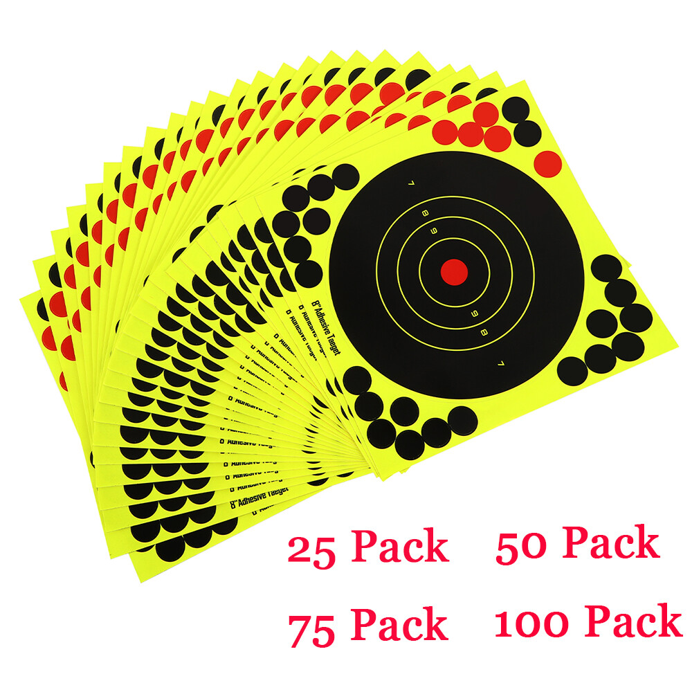 25-100 Packs Shooting Targets Splatter Gun Rifle Paper Target Adhesive Exercise