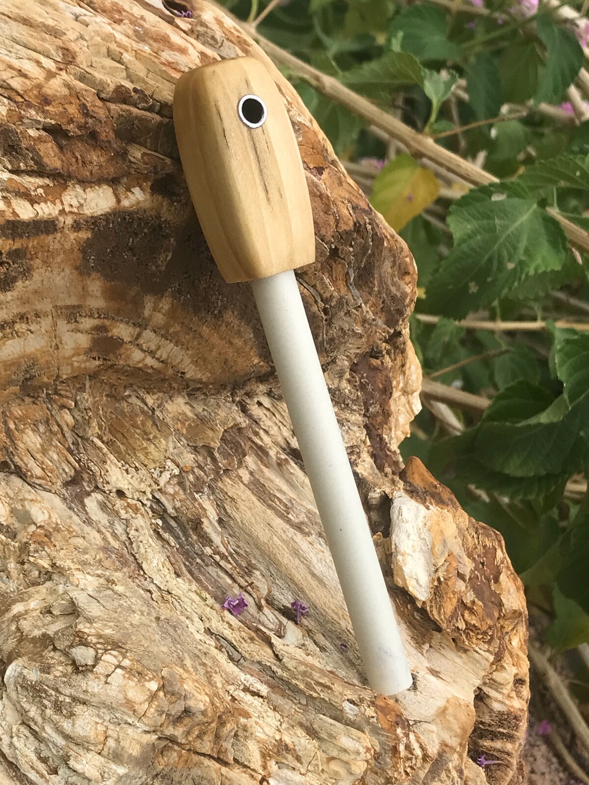 Handmade Ceramic Rod Figured Poplar Handle Knife and Tool Field Sharpener (6)
