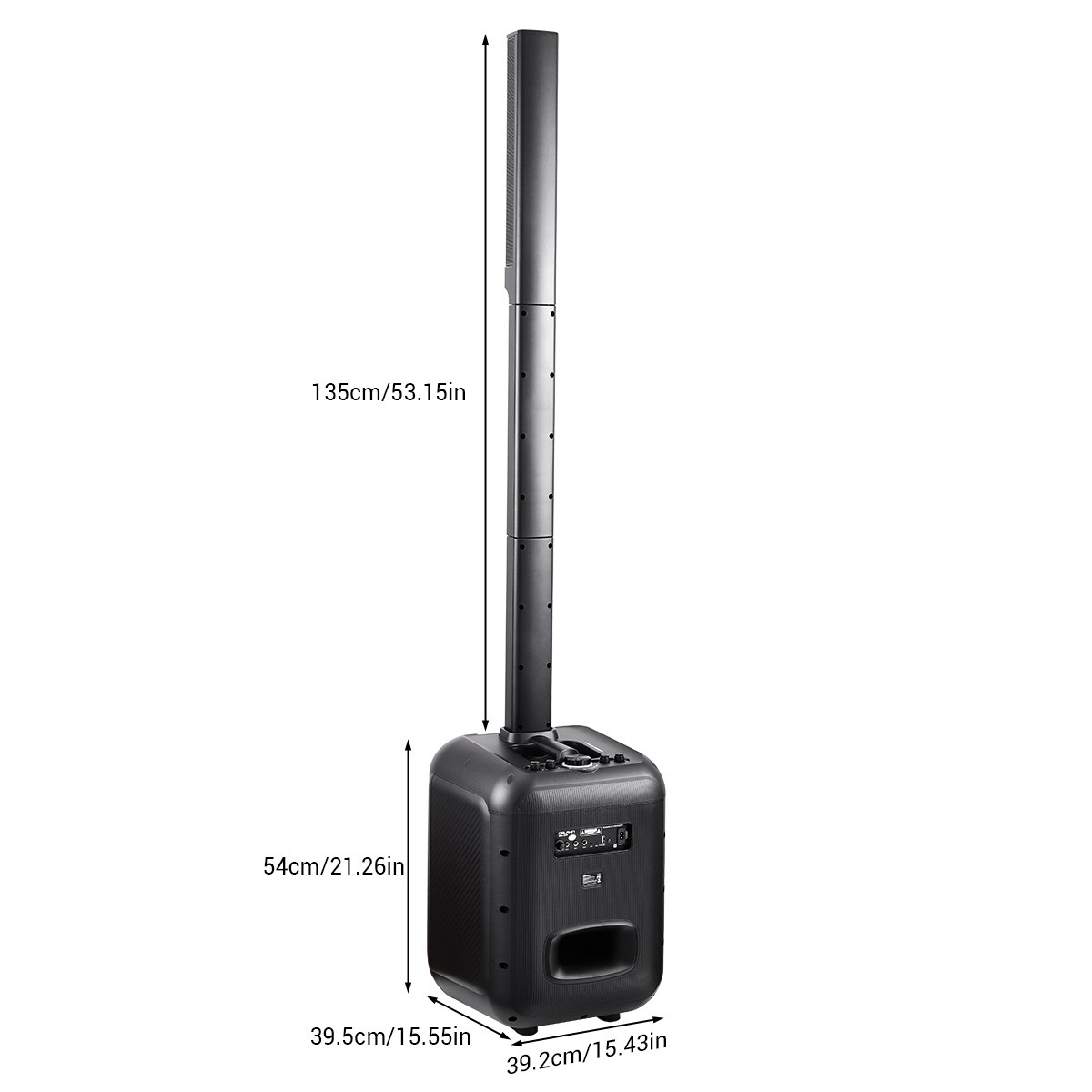 Portable Column Speaker System with 12'' Powered Subwoofers, 3 Column Speaker US