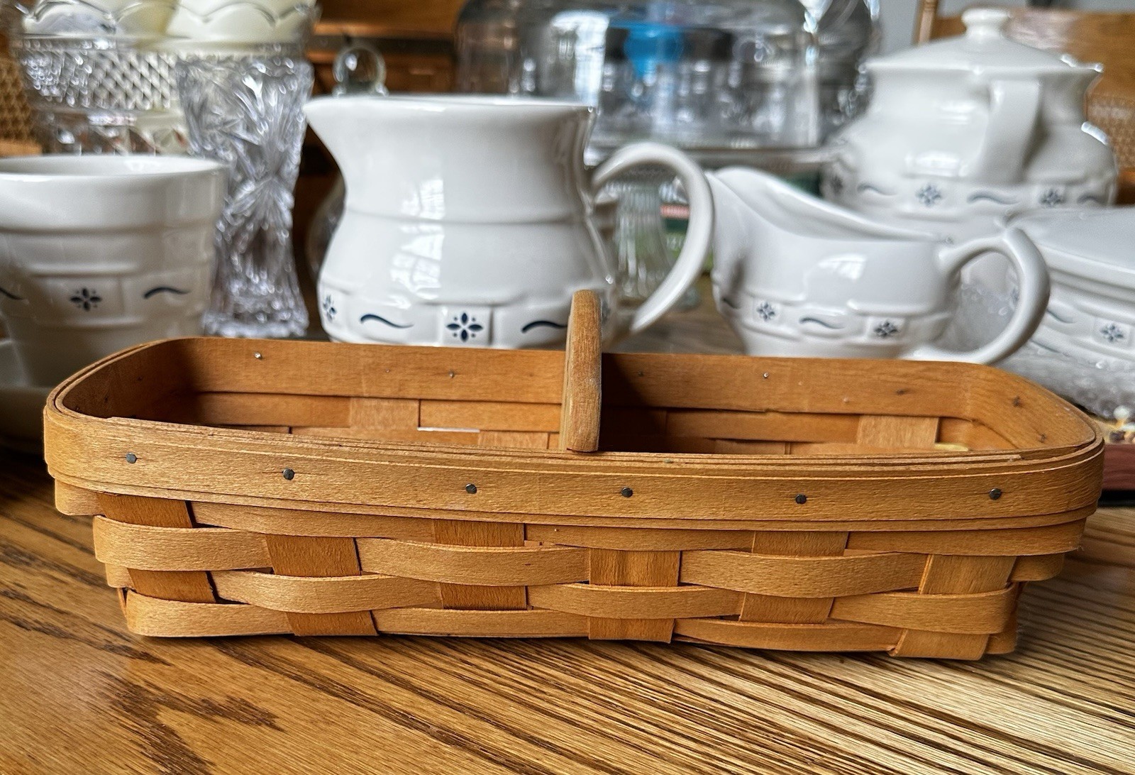 Longaberger 1995 Cracker Basket With Wooden Divider