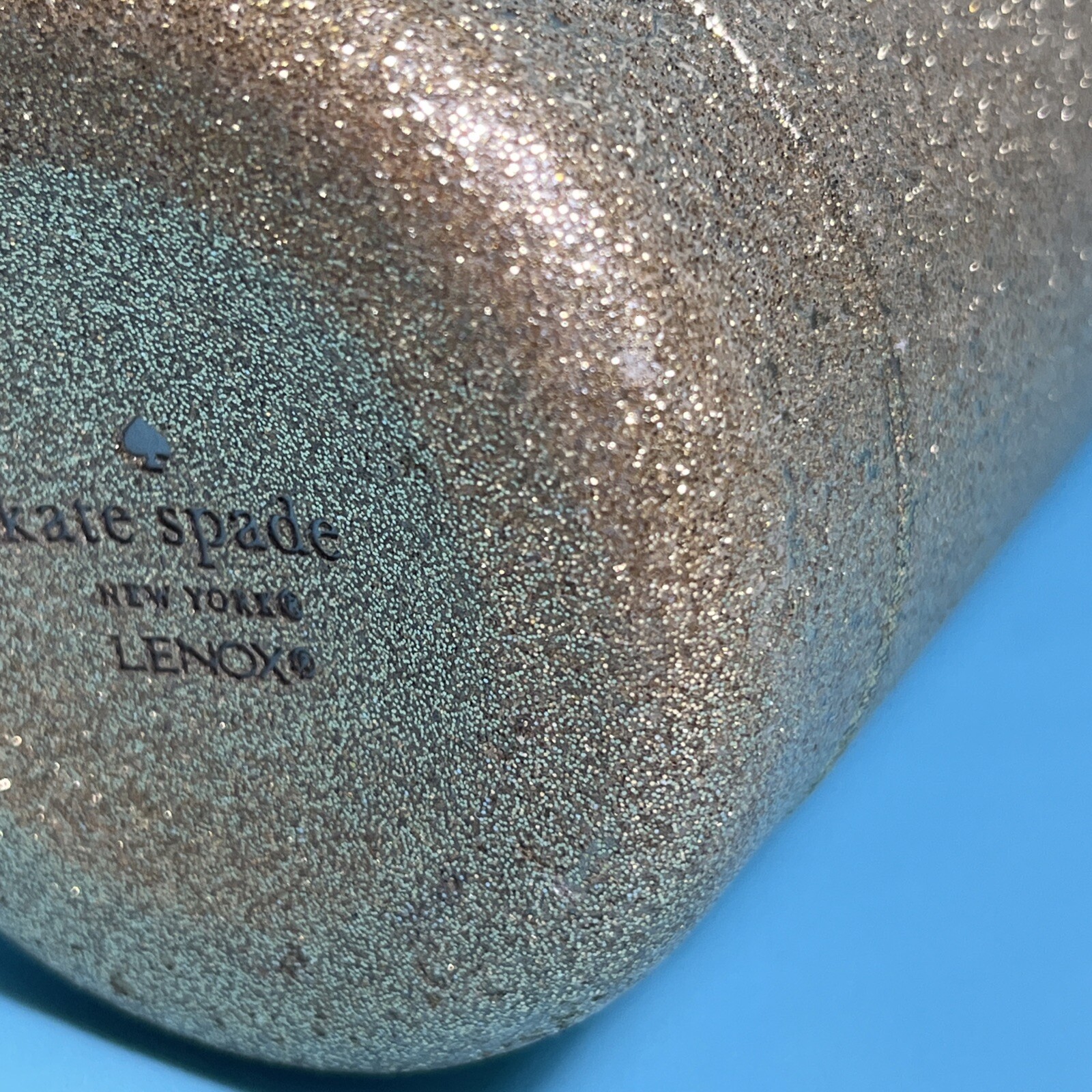 Lenox Kate Spade Gold Glitter Stainless Steel Water Bottle Thermos 17 Oz