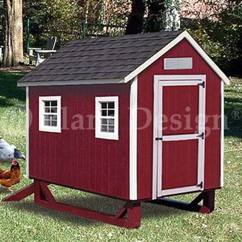 4'x6' Backyard Gable Chicken House / Coop Plans, 90406G