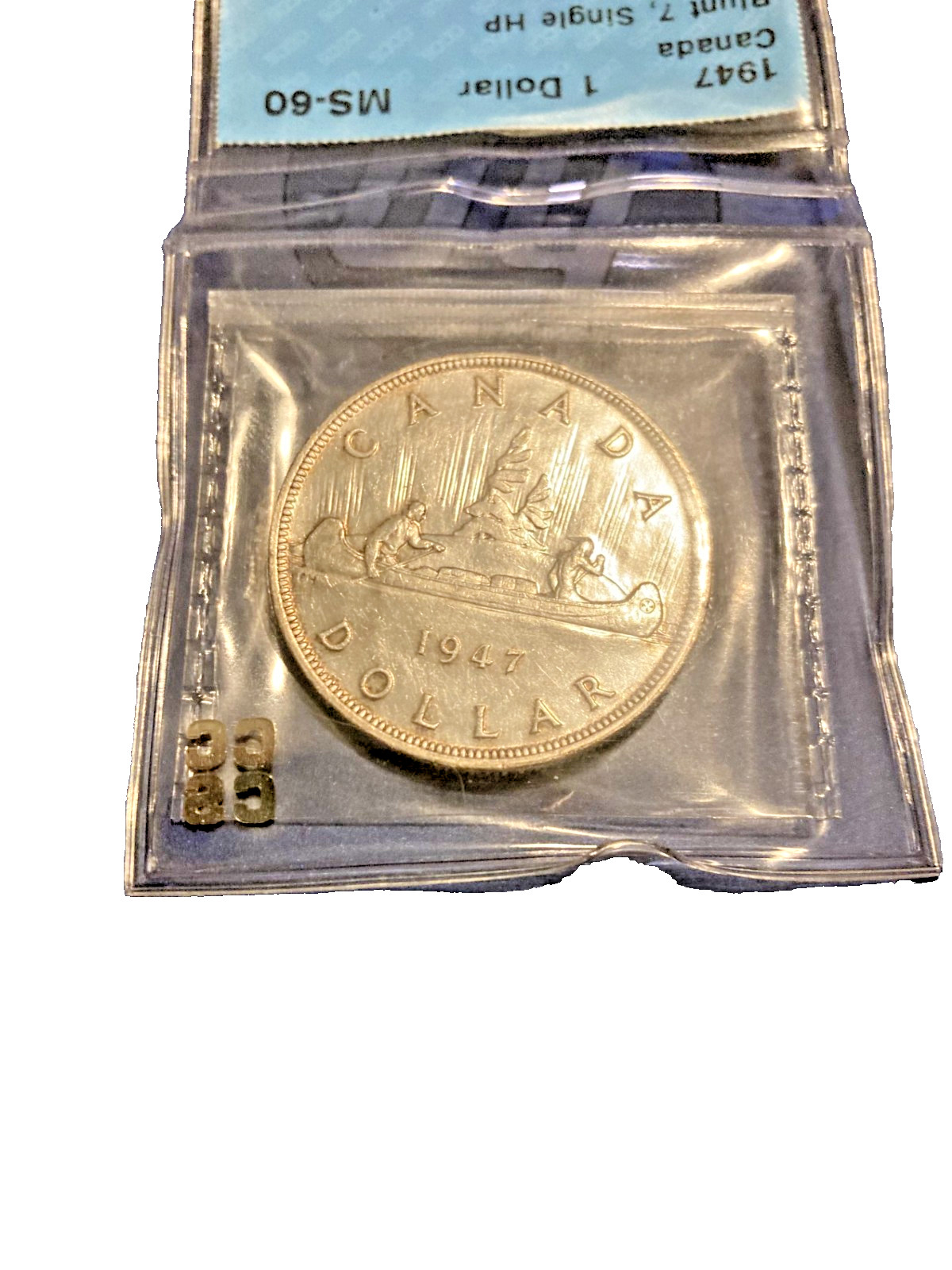 1947 $1 SILVER DOLLAR GEORGE VI CANADA CCCS MS BLUNT-7 Single HP