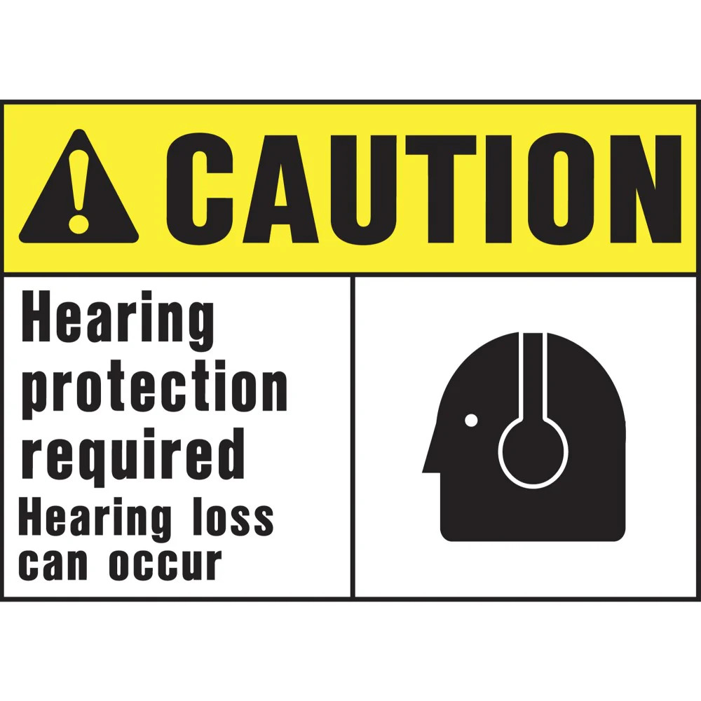 Hy-Ko™ Caution Hearing Protection Required Sign 10" x 14" (5 pcs.)