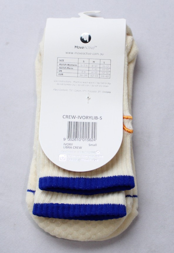 MoveActive Women's Crew Grip Pilates Socks Assorted Colors & Sizes