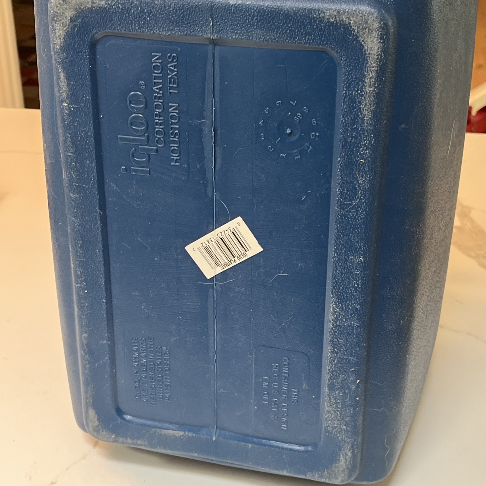 Vintage Blue & White Playmate Cooler By Igloo With Push Button Open