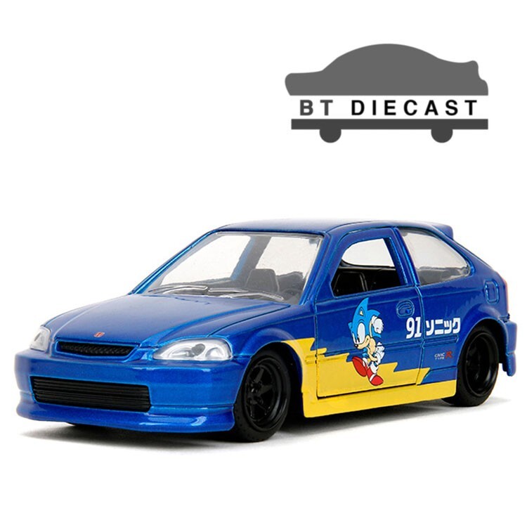 JADA CLASSIC SONIC THE HEDGEHOG 1997 HONDA CIVIC TYPE R 1/32 BLUE 35482