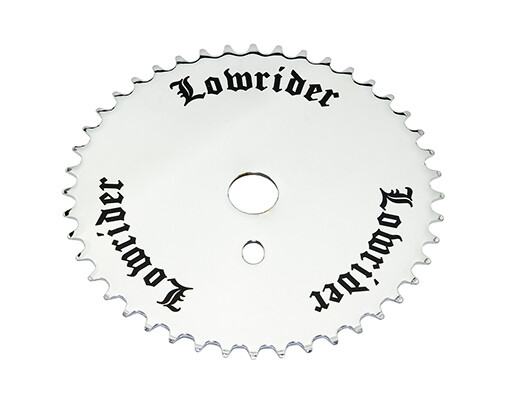 Bike Lowrider 3D logo Steel Chainring 1/2 X 1/8 44t Black/Chrome.
