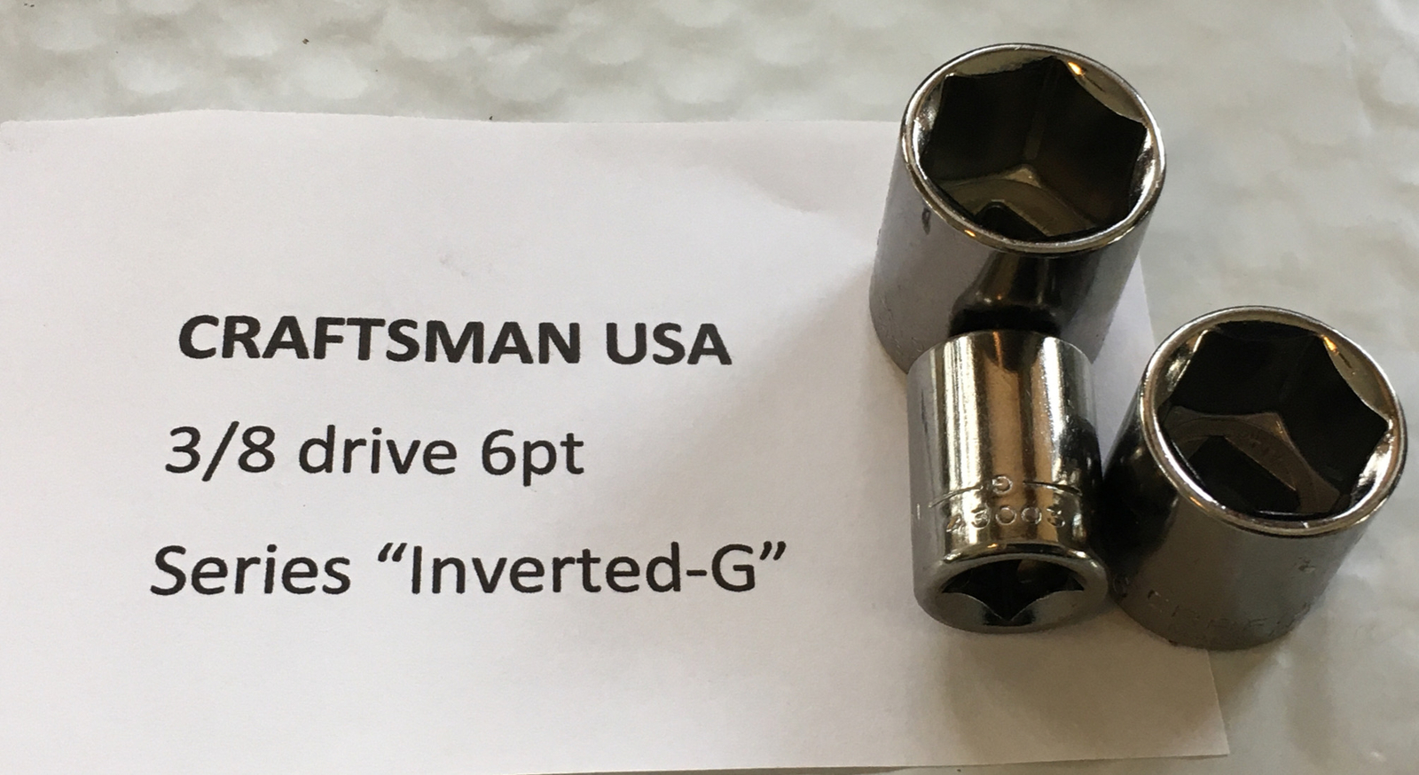 Craftsman 3/8 Drive SHALLOW SAE 6pt Sockets - Sizes 1/4"-7/8" “Inv-G” Choose USA