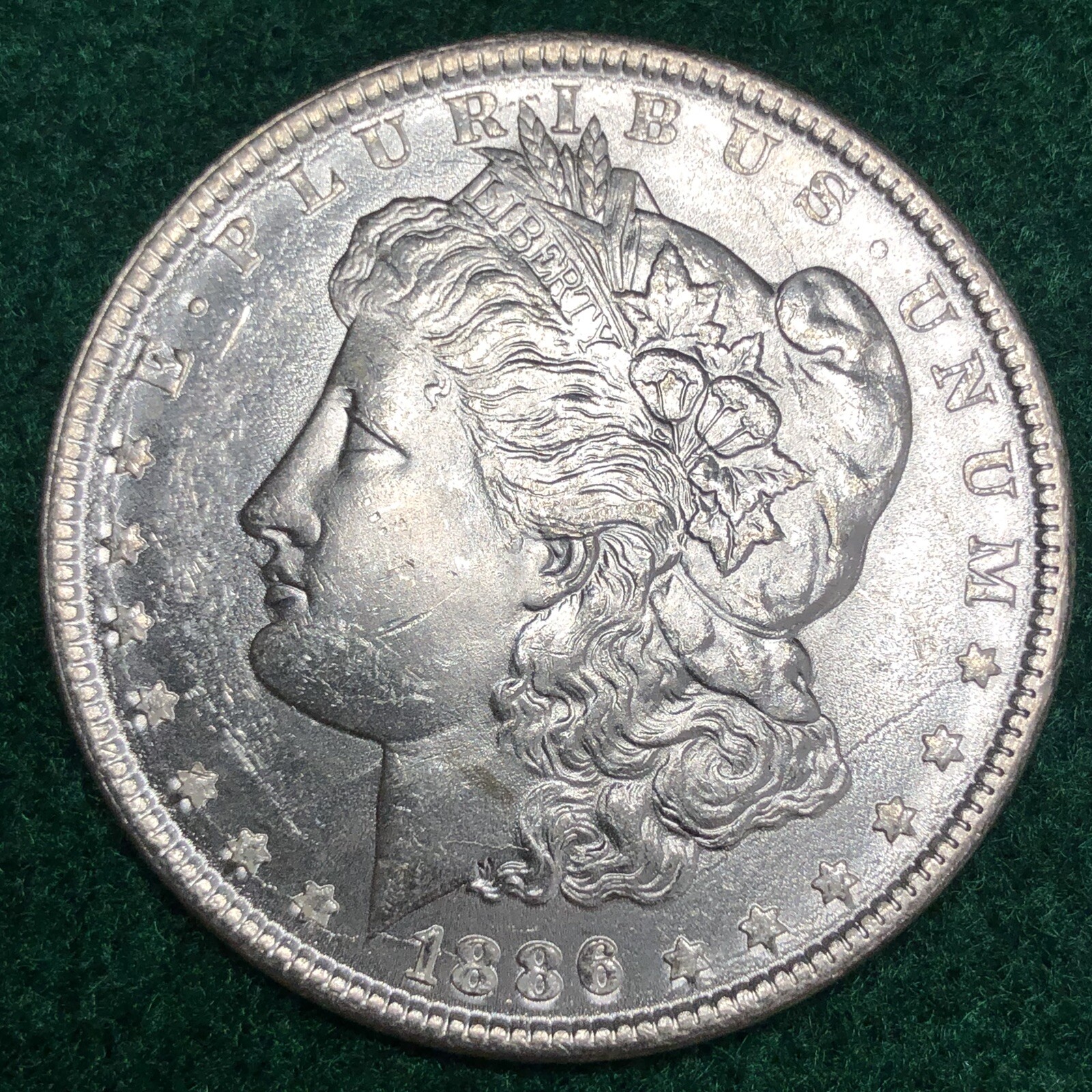 1886-P BU UNCIRCULATED MORGAN DOLLAR FROM ORIGINAL BAG #91