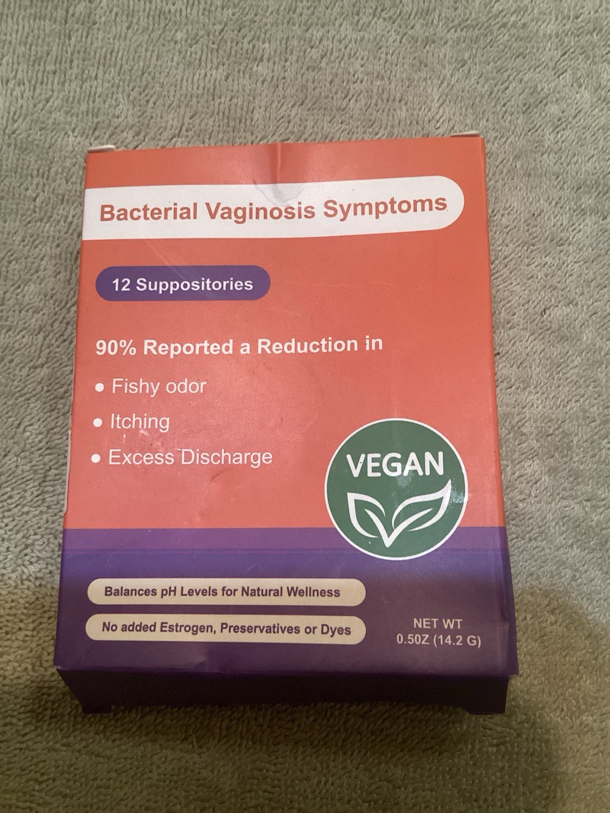 Bacterial Vaginosis Suppositories Vegan 12 Suppositories New
