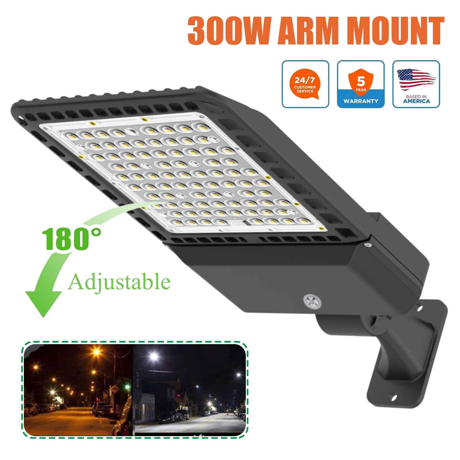 300Watt LED Parking Lot Light Outdoor 139500lm 5000K LED Pole Light Fixture