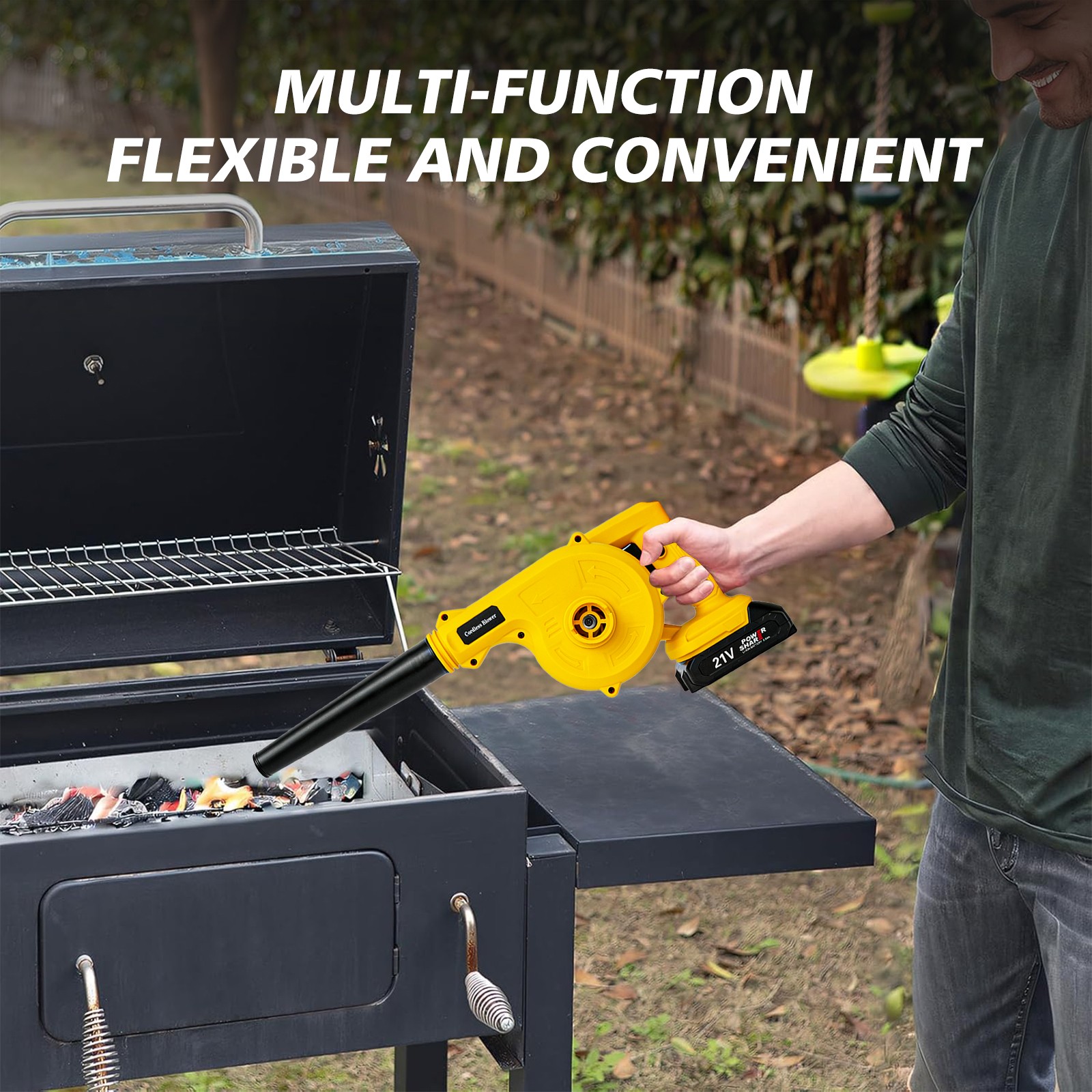 350CFM Cordless Leaf Blower Vacuum Handheld Electric Leaf Blower 2*2.0ah Battery