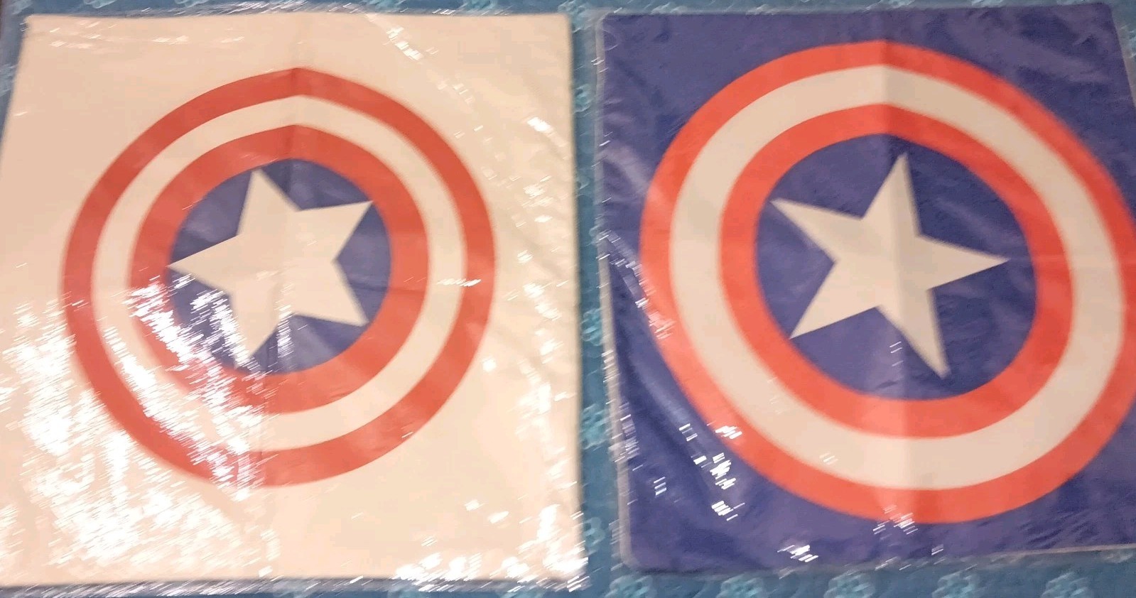 Set Of 2 Captain America Shield Sofa Pilllow Caae 17.5x17in Zippered New