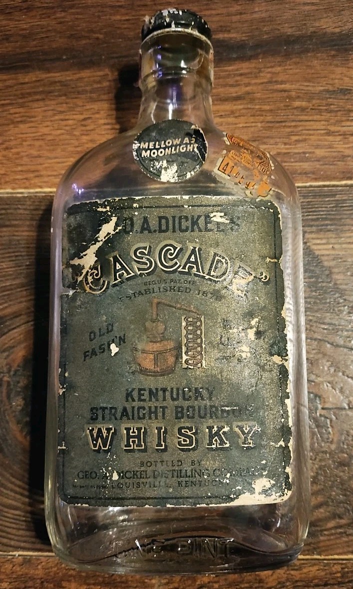Geo. A. Dickel Cascade Distillery Whisky Mellow As Moonlight Vintage Bottle