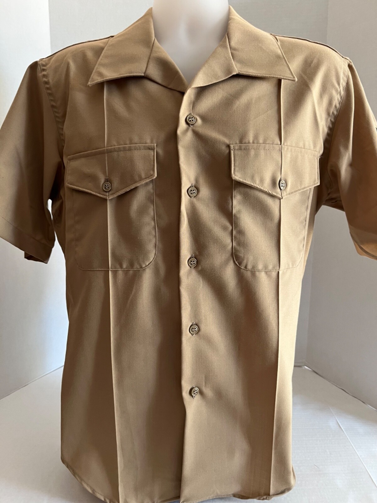 USMC LCPL Defense Logistics Agency Mens Khaki Shirt 1/4 Sleeve SZ 16