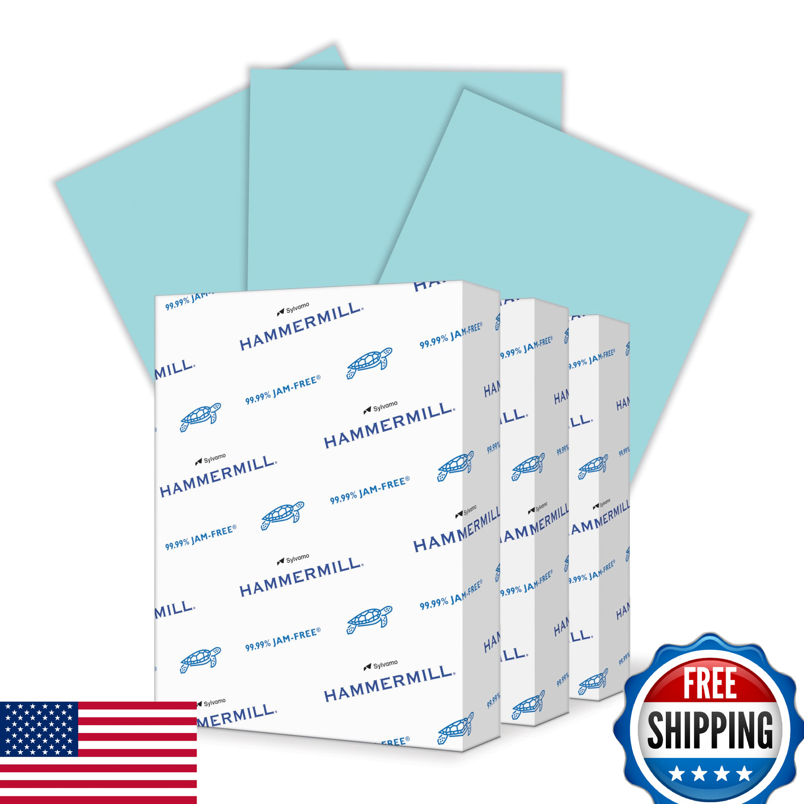 Hammermill Blue Printer Paper, 20lb, 8.5x11, 1500 Sheets - Made in USA Pastel