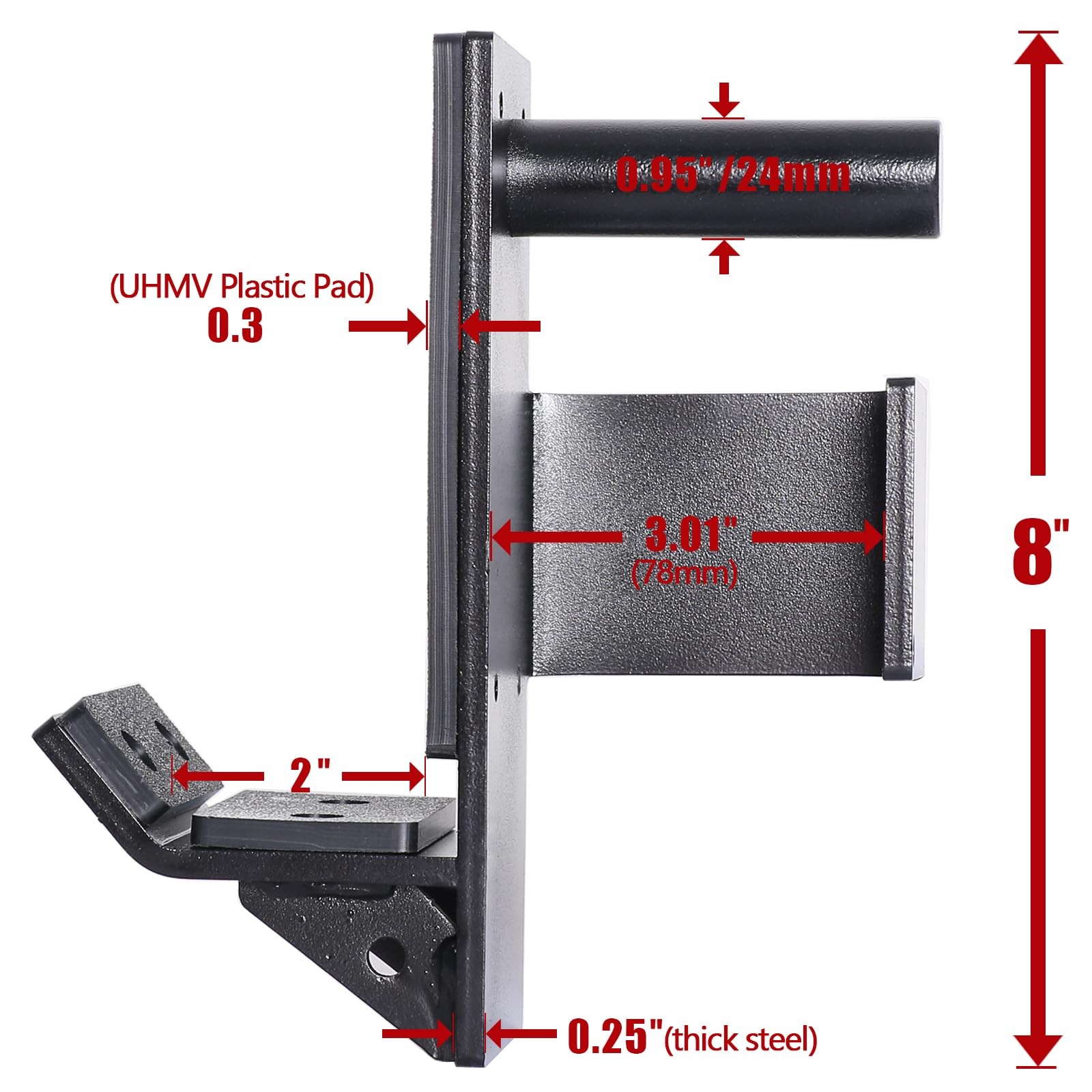 J-Hooks for 3"x3" Squat/Power Rack(1" Hole), Heavy Duty J-Cups Barbell Holder...