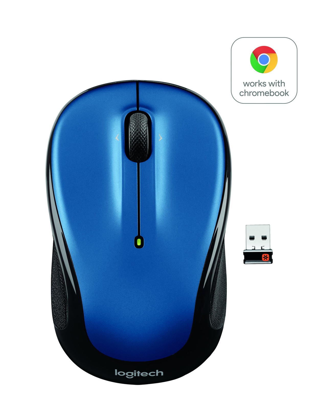 Compact Wireless Mouse 2.4 GHz W/ USB Unifying Receiver Optical Tracking Blue