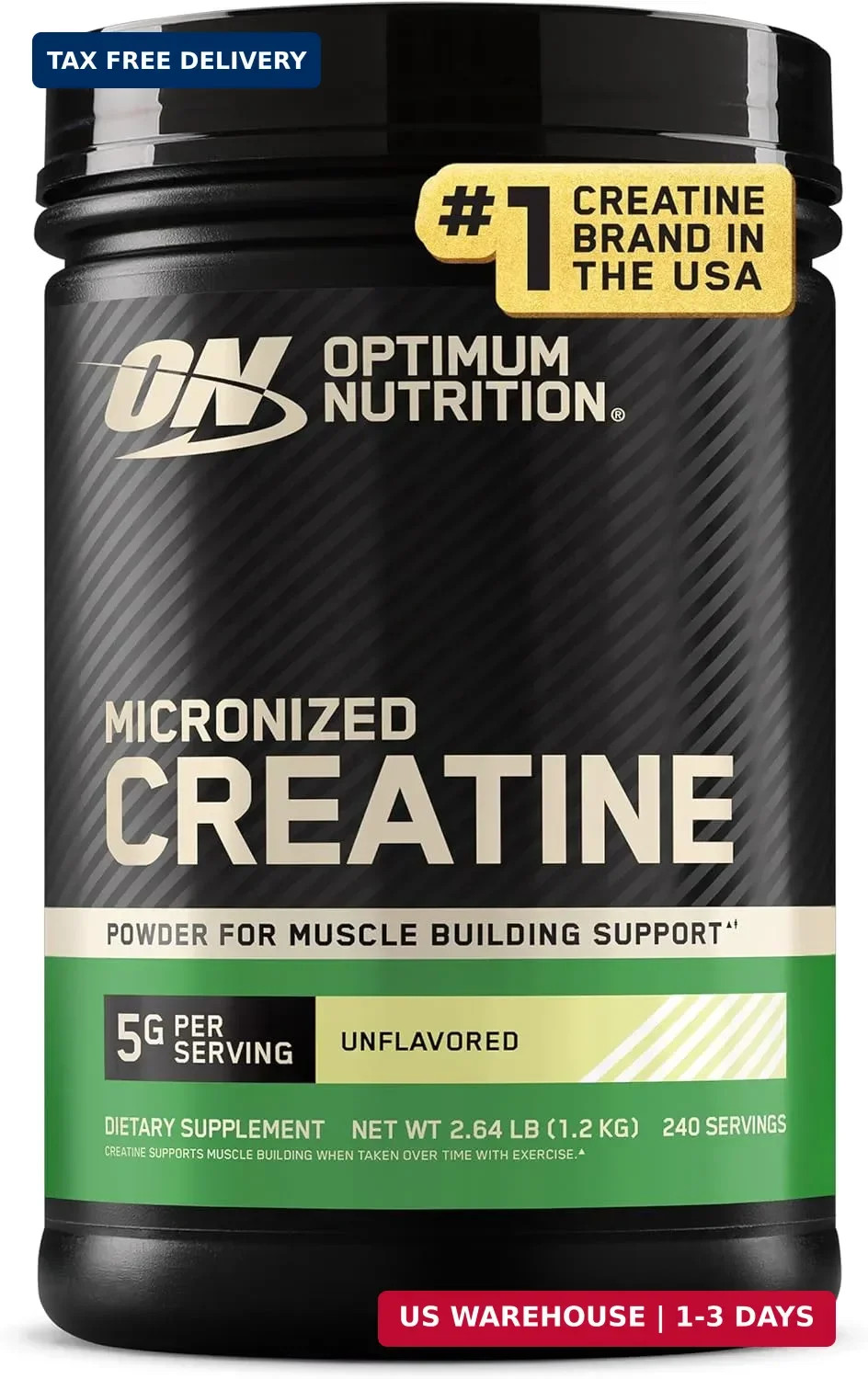 Optimum Nutrition Creatine, Micronized Creatine Monohydrate Powder, Supports Str