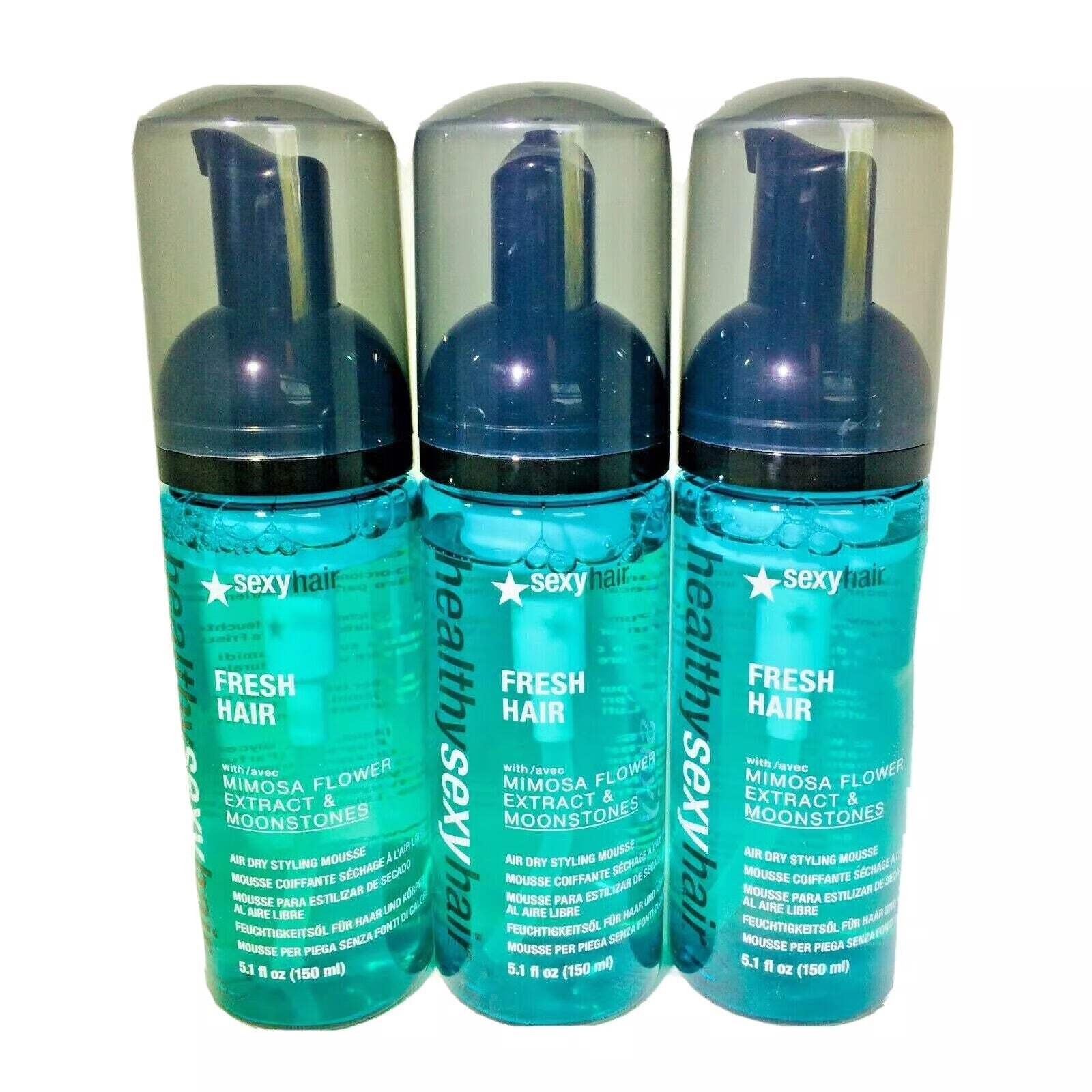 Healthy Sexy Hair Fresh Hair Air Dry Styling Mousse 5.1 oz 3 packs