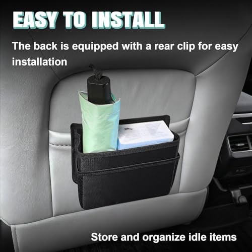 Car Trash Can, Foldable Mini Vehicle Trash Bin Garbage Organizer Holder black