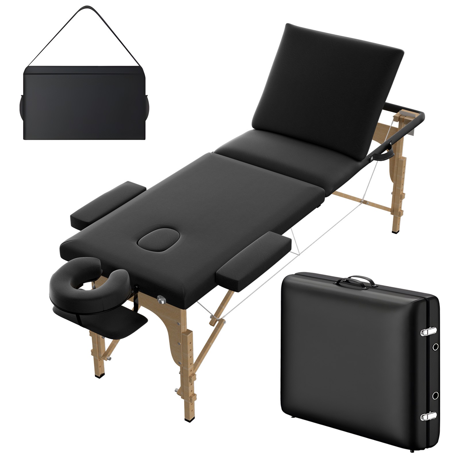 Foldable Massage Table with 2" Thick Cushion for Esthetician, Lash Technician