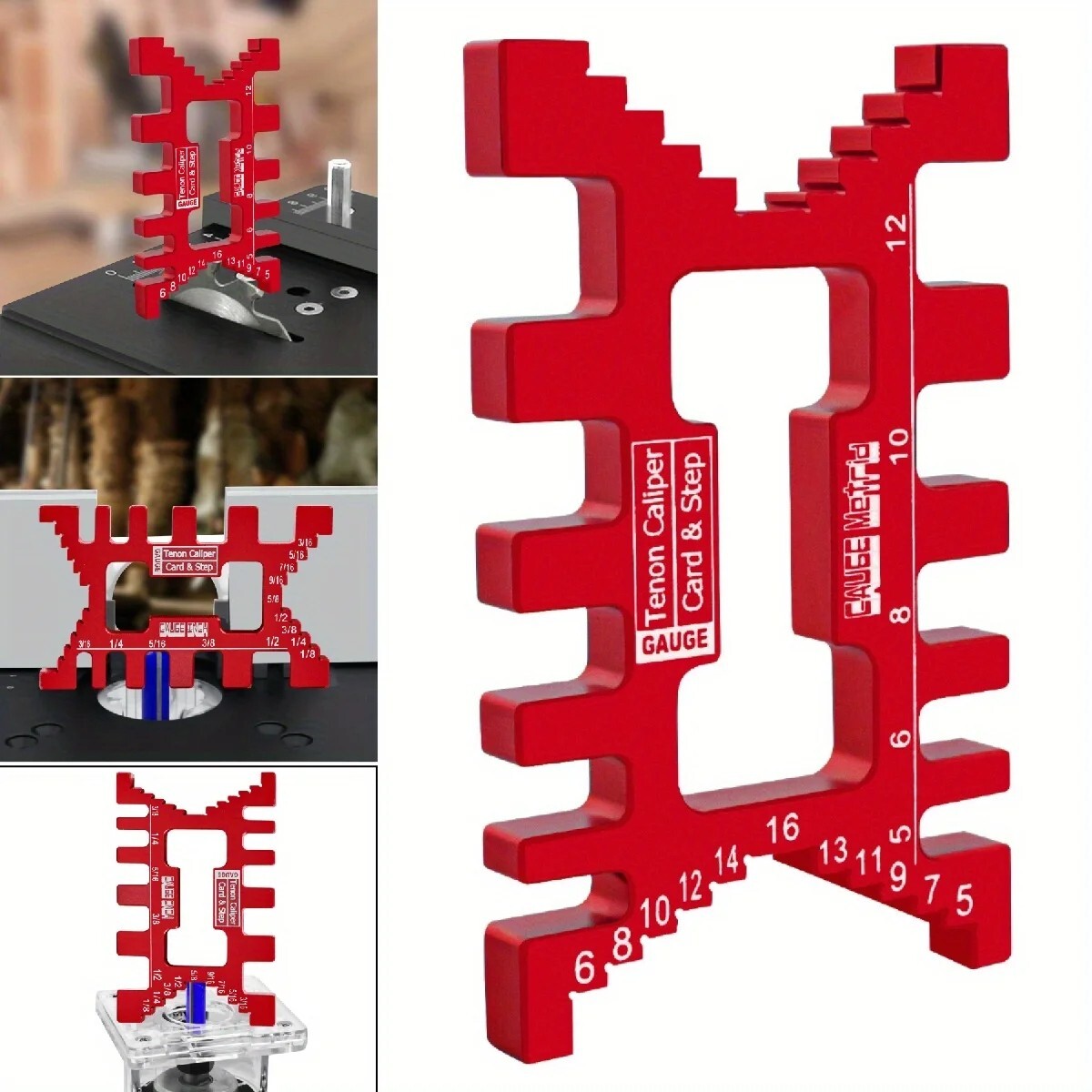 Aluminum Dovetail Tenon Gauge Depth Height Caliper Table Saw Router Metric Inch