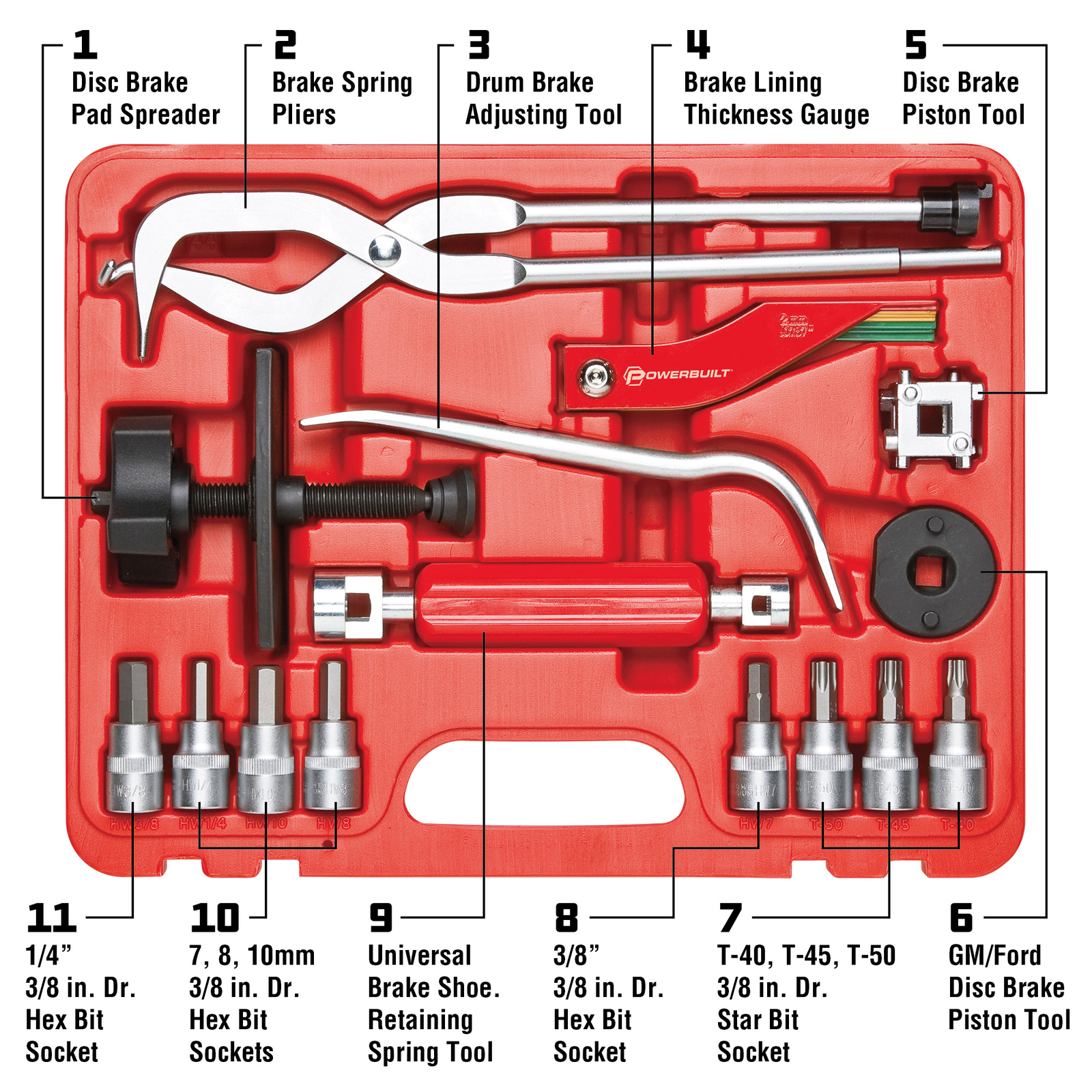 Powerbuilt 15 Piece Brake Service Set - 948007