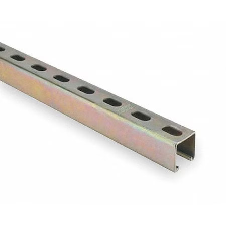 Superstrut A1200hs 20 Single Channel Strut, Slotted, Steel, Zinc-Plated, 9/16