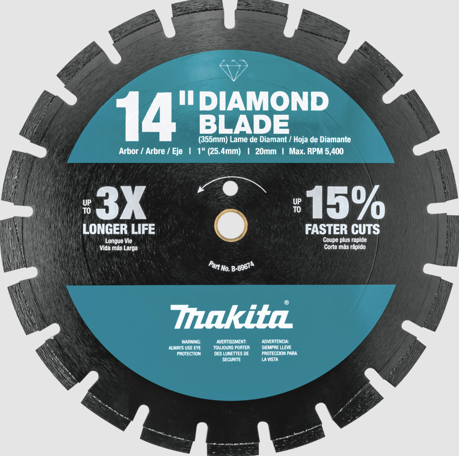 Makita 14" Diamond Blade Dual Purpose For Concrete & Asphalt, Style# B-69674